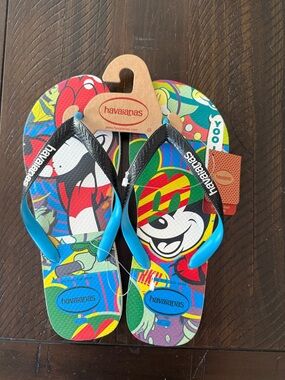 Havaianas Kids Mickey Mouse Multicolor Flip Flops with Blue Straps
